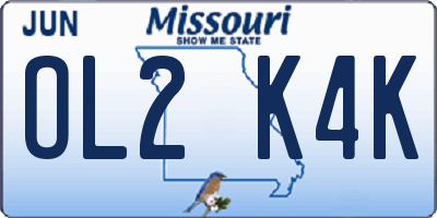 MO license plate OL2K4K