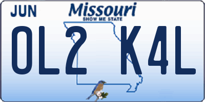 MO license plate OL2K4L