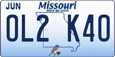 MO license plate OL2K4O