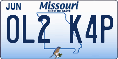 MO license plate OL2K4P
