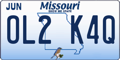 MO license plate OL2K4Q