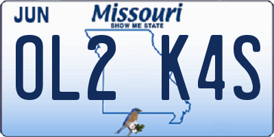 MO license plate OL2K4S