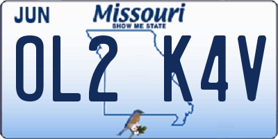 MO license plate OL2K4V