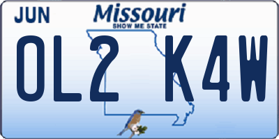 MO license plate OL2K4W