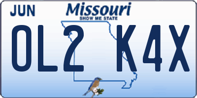 MO license plate OL2K4X