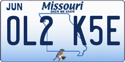 MO license plate OL2K5E