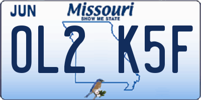 MO license plate OL2K5F