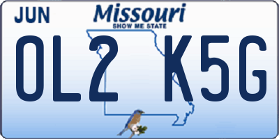 MO license plate OL2K5G