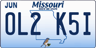 MO license plate OL2K5I