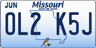 MO license plate OL2K5J