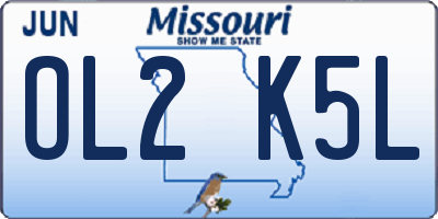 MO license plate OL2K5L