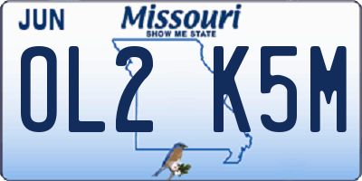 MO license plate OL2K5M