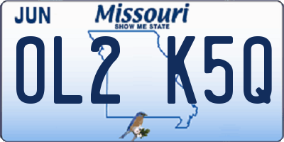 MO license plate OL2K5Q