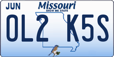 MO license plate OL2K5S