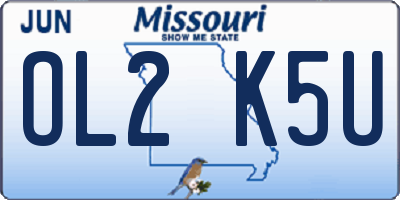 MO license plate OL2K5U
