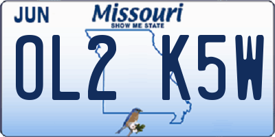 MO license plate OL2K5W