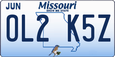 MO license plate OL2K5Z