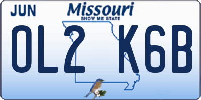 MO license plate OL2K6B