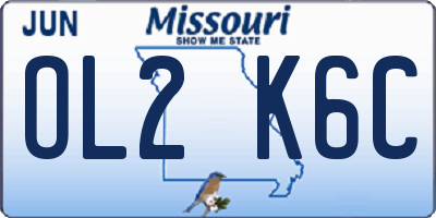 MO license plate OL2K6C