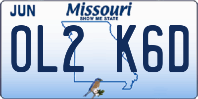 MO license plate OL2K6D