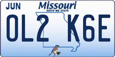MO license plate OL2K6E