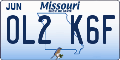 MO license plate OL2K6F