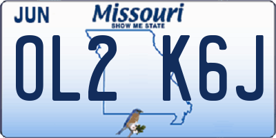 MO license plate OL2K6J