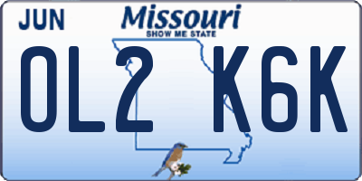 MO license plate OL2K6K