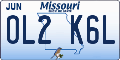 MO license plate OL2K6L