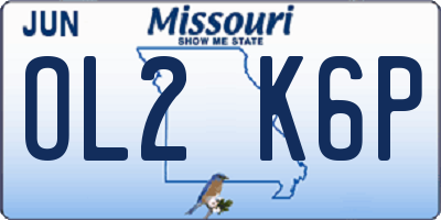 MO license plate OL2K6P