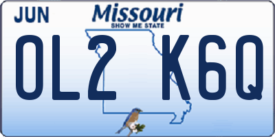 MO license plate OL2K6Q