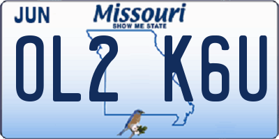 MO license plate OL2K6U