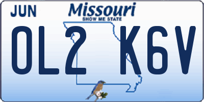 MO license plate OL2K6V