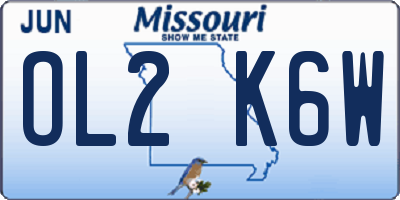 MO license plate OL2K6W