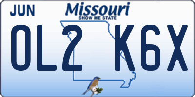 MO license plate OL2K6X