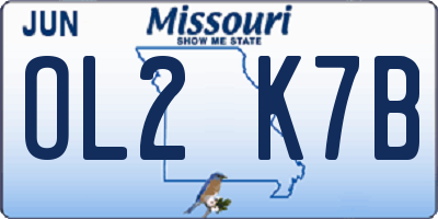 MO license plate OL2K7B