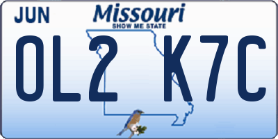 MO license plate OL2K7C