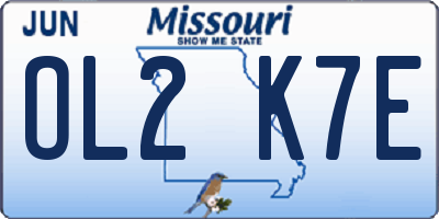 MO license plate OL2K7E