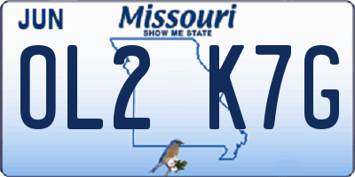 MO license plate OL2K7G