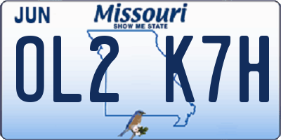 MO license plate OL2K7H