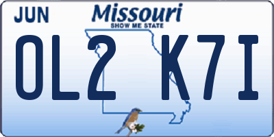 MO license plate OL2K7I