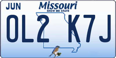 MO license plate OL2K7J