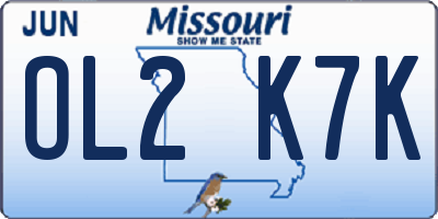 MO license plate OL2K7K