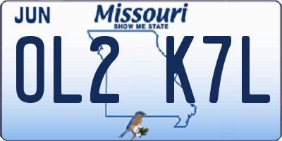 MO license plate OL2K7L