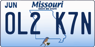 MO license plate OL2K7N