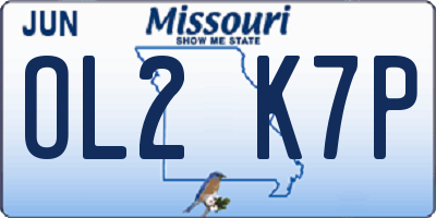 MO license plate OL2K7P
