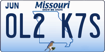 MO license plate OL2K7S