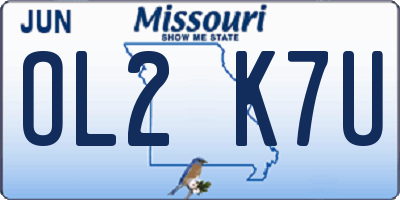 MO license plate OL2K7U