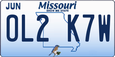 MO license plate OL2K7W