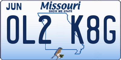 MO license plate OL2K8G
